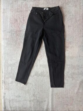 Abercrombie Washed Black High-Rise Straight Jeans